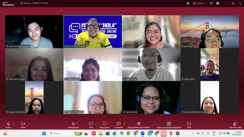 You Say Hola students together on a live Zoom class