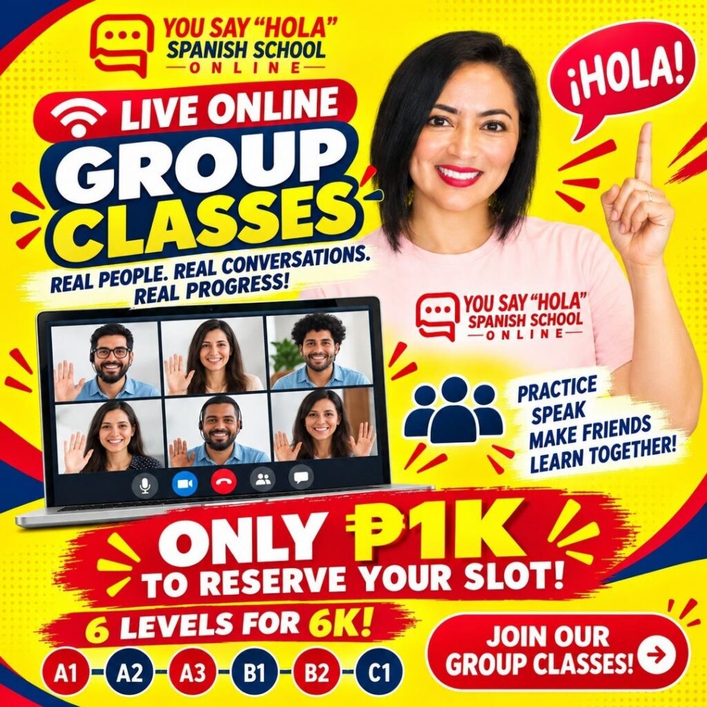 Live online group classes: only ₱1K to reserve your slot, 6 levels for ₱6K